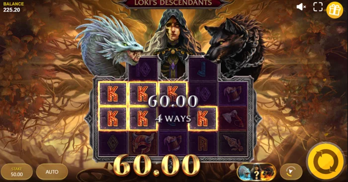 Loki's Descendants – Monster Spins -tila aktiivisena