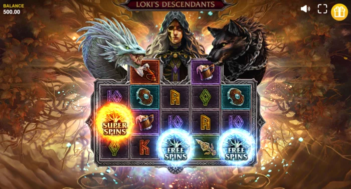 Loki's Descendants – Käärme-toiminnon käynnistys diagonaalisilla Wildeilla